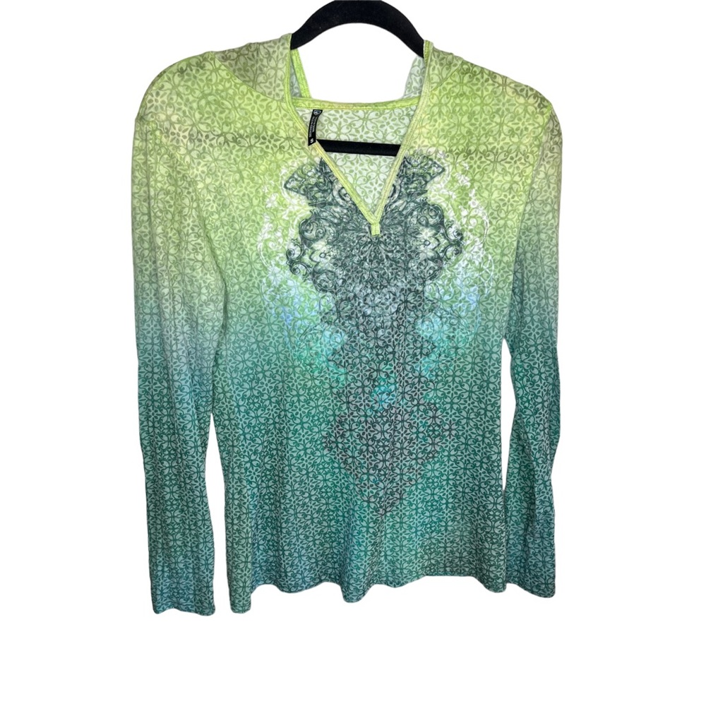 Kuhl Women’s Sz Small Basel Green and Blue Burnout Hoodie